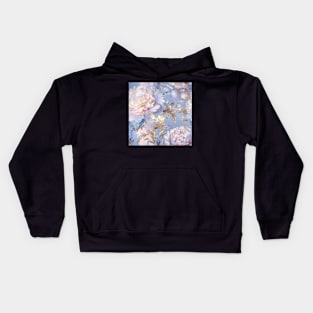 White and Blue Floral Pattern for Mother Kids Hoodie